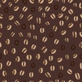 seamless texture. abstract background with coffee beans Royalty Free Stock Photo