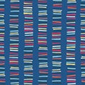 Seamless vector texture with vertical blocks. Childish abstract colorful stripe doodle background. Royalty Free Stock Photo