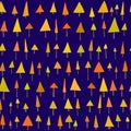 Seamless Vector Triangle Pine Tree Pattern