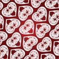 Seamless vector valentine and white pattern