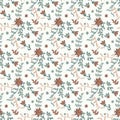 Seamless vector vintage chintz floral pattern on a light background.