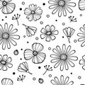 Seamless vector vintage pattern with Victorian bouquet of black flowers on a white background. Garden roses, tulips