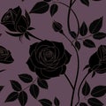 Seamless vector wallpaper pattern of flowers. Roses partition background. Royalty Free Stock Photo