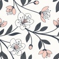 Seamless vector wallpaper pattern of flowers. Roses partition background. Royalty Free Stock Photo