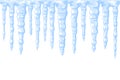 Seamless vector winter border with icicles Royalty Free Stock Photo