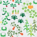 Seamless vegetable garden pattern