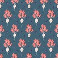 Seamless vegetable pattern with beetroot and small bugs on dark gray background Royalty Free Stock Photo
