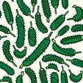 Seamless vegetables cucmber pattern background Royalty Free Stock Photo