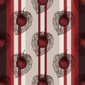 Seamless vertical pattern with physalis seed Royalty Free Stock Photo