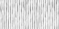 Seamless vertical pinstripe pattern made of wonky hand drawn black ink pin stripes on white background