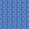 Seamless vetor abstract vecctor pattern with triangular shapes in indigo blue colors