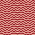 Seamless vetor pattern with wavy stripes of leaves on a red background