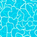 Seamless vibrant blue water surface texture with sun reflections. Vector illustration