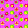 Seamless Vibrant Confetti Swirls Pink Pattern