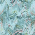 Seamless vibrant marble painted texture. Bold psychedelic blue glitch background. Scribble imperfect artistic pattern