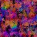Seamless vibrant rainbow painted texture. Bold psychedelic neon glitch background. Scribble imperfect artistic pattern