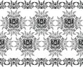 Seamless Victorian monochrome border