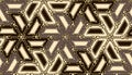 Seamless vintage arabesque pattern with gold chain, beads. Geometric grid with flower like propeller shape.