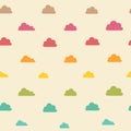 Seamless vintage beige colorful clouds pattern Royalty Free Stock Photo