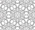 Seamless Vintage Black and White Geometric Pattern. Tile Texture