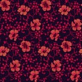 Seamless vintage bold floral flower background