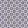 Seamless vintage Chinese blue and white porcelain diamond round pattern background.