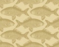 Seamless vintage fish pattern (vector)