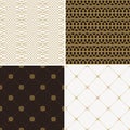 Seamless vintage floral background gold and black pattern Royalty Free Stock Photo