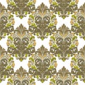 Seamless vintage floral ornamental Baroque Damask pattern for fabric, wallpapers, cards, prints. Vector elegant background in