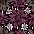 Seamless vintage floral pattern with lilly