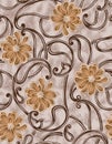 Seamless vintage flower paisley with texture background
