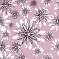 Seamless vintage freehand floral pattern