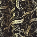 Seamless vintage gold floral pattern Royalty Free Stock Photo