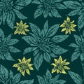 Seamless vintage grunge floral pattern with lilly Royalty Free Stock Photo