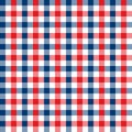 Seamless Vintage Navy Blue and Red Checkered Fabric Pattern Background Texture