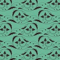 Seamless vintage pattern with color of sea