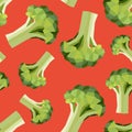 Seamless vintage polygon broccoli pattern