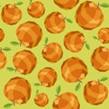 Seamless vintage polygon golden apple pattern Royalty Free Stock Photo