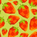 Seamless vintage polygon strawberry pattern