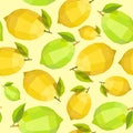 Seamless vintage polygon sunny lemon lime pattern