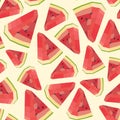 Seamless vintage polygon watermelon pattern