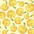 Seamless vintage polygon yellow apple pattern