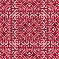 Seamless Vintage Red Chinese Background Polygon Curve spiral Cross Chain