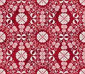 Seamless Vintage Red Chinese Background Spiral Cross Gourd Vine