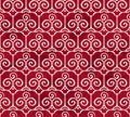 Seamless Vintage Red Chinese Background Trefoil Curve Spiral Cross Frame Royalty Free Stock Photo