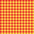 Seamless Vintage Red and Yellow Checkered Fabric Pattern Background Texture