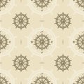 Seamless vintage ship wheel pattern