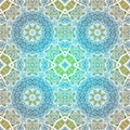 Seamless ancient style vintage ceramic tiles wall decoration digitally generated in turquoise blue and green shades