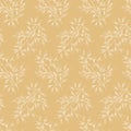 Seamless vintage summer lineart white floral pattern.