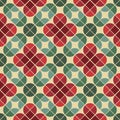 Seamless vintage tiles background with stylized flowers. Royalty Free Stock Photo